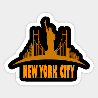 New York city, gold color Sticker